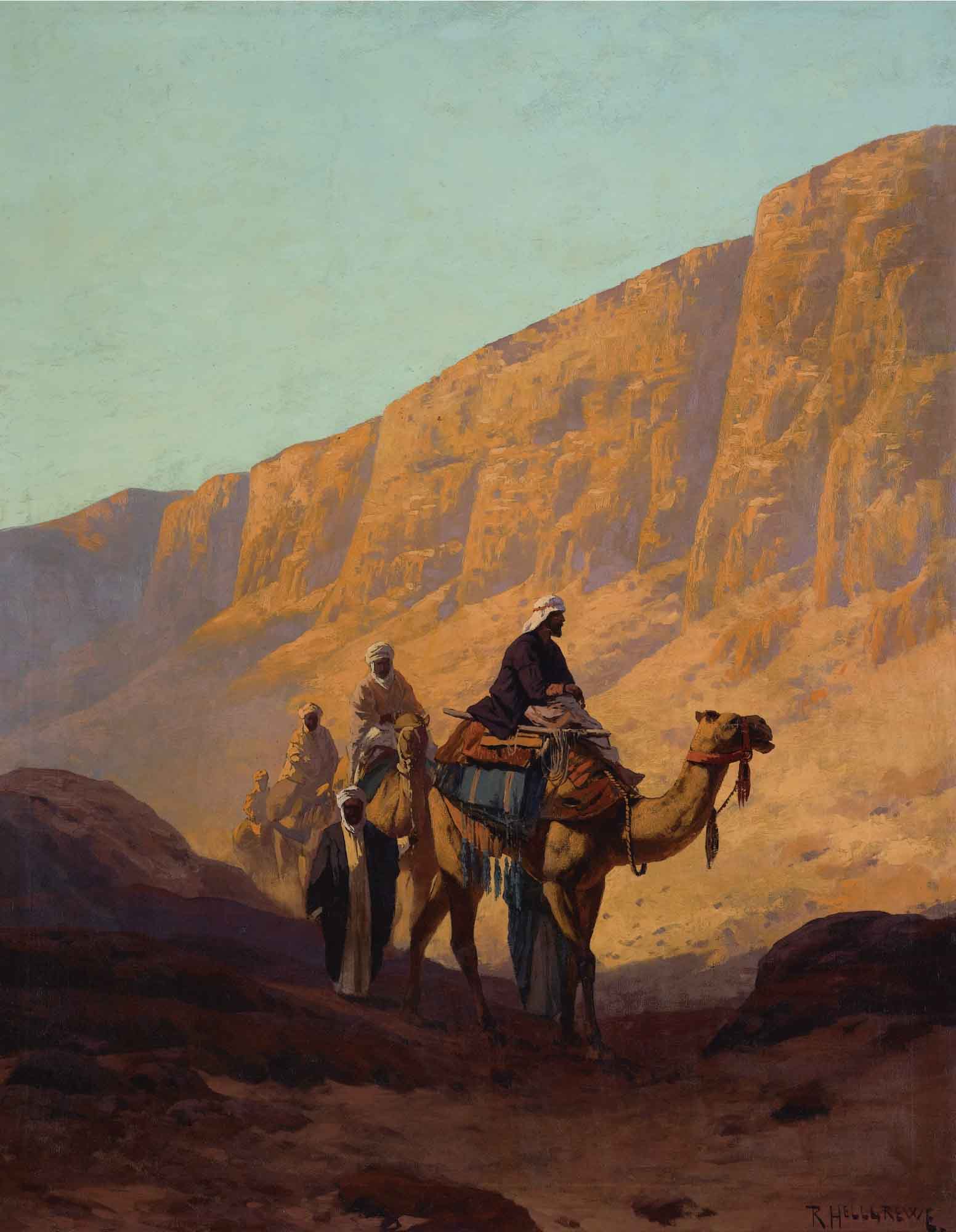 Caravan passing through a wadi